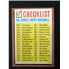 Image 1 : 1962 Topps Baseball #277 4th Series Checklist (UNMARKED)