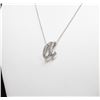 Image 2 : 14k White Gold Diamond initial Necklace