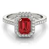 Image 1 : 1ct Ruby 14K White Gold Ring 5.48gm