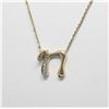 Image 1 : 14k Yellow Gold Diamond initial Necklace