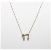 Image 2 : 14k Yellow Gold Diamond initial Necklace