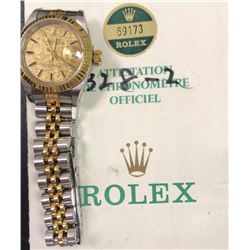 Pre-owned Rolex 26mm Rolex Two-tone Datejust Watch #69173 Champagne Dial