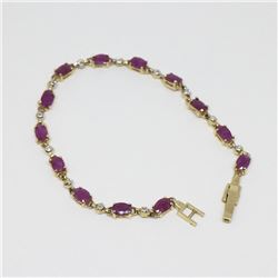 14k Yellow Gold Ruby Bracelet