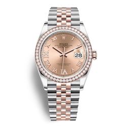 Rolex 126281  36MM Datejust SS/RG with Diamond Bezel