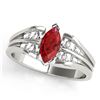 Image 1 : 0.7ct Ruby 14K White Gold Ring 3.48gm