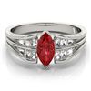 Image 2 : 0.7ct Ruby 14K White Gold Ring 3.48gm