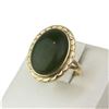 Image 1 : 14K Yellow Gold Green Jade Oval shape Ring