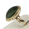 Image 2 : 14K Yellow Gold Green Jade Oval shape Ring