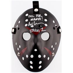 Ari Lehman Signed Jason  Friday the 13th  Custom Matte Black Hockey Mask Inscribed  Jason 1    Kill 