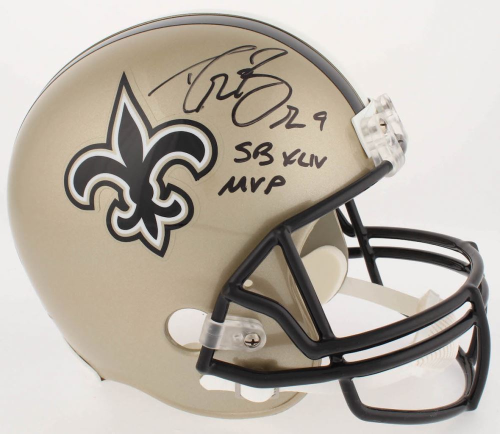 drew brees signed full size helmet
