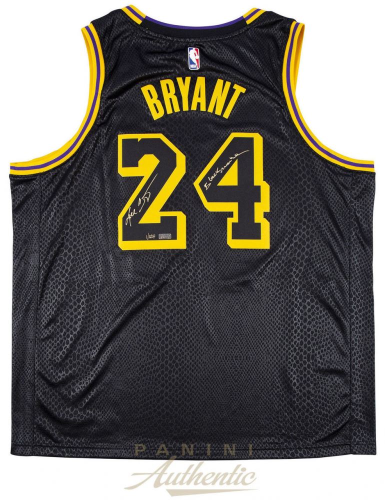 Kobe Bryant Signed Le Nike Black Mamba Lakers City Jersey Panini Coa