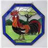 Image 1 : STAINED GLASS ROOSTER PICTURE, (OCTAGONAL 15.5X15.5)