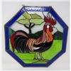 Image 2 : STAINED GLASS ROOSTER PICTURE, (OCTAGONAL 15.5X15.5)