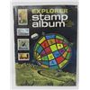 Image 1 : EXPLORER STAMP ALBUM, (W/LOOSE AND AFFIXED STAMPS)