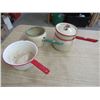 Image 1 : LOT OF ENAMEL POTS, 1 DOUBLE BOILER, ETC