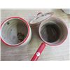 Image 5 : LOT OF ENAMEL POTS, 1 DOUBLE BOILER, ETC