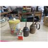 Image 1 : LOT OF TINS, 2 OIL, 1 SINGER, 1 CANNISTER