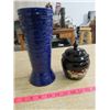 Image 1 : 1 AVON JAR W/LID, 1 VASE, BLUE APPOLLO 9 (MADE IN ENGLAND)