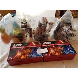 STAR WARS 3 CUPS SEALED TOPS, 2 PUZZLES