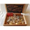 Image 1 : WOODEN BOX (W/COINS/TOKENS)