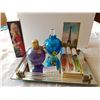 Image 1 : DRESSER TRAY W/PERFUME BOTTLES & PERFUME