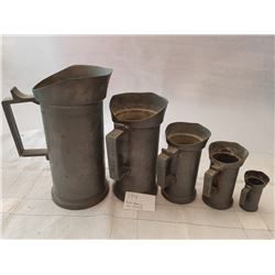 PEWTER MEASURING SET (5 PCS )