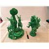 Image 1 : RESIN FIGURES, JADE COLORED, *LARGE, HEAVY* (QTY 2)