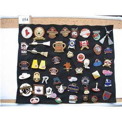 LAPEL PINS - LOT OF 50 DIFFERENT (CURLING) *VARIOUS EVENTS*