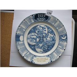1929 CALENDAR PLATE - *SCHWINGHAMMER* - (BRUNO,  SK)