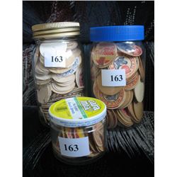 MILK BOTTLE CAPS IN *3 JARS*