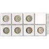 Image 2 : LOT OF 7 CANADIAN SILVER HALF DOLLARS -  *WAR YEARS* (1939, 40, 41, 42 ,43, 44 ,45)