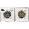 Image 1 : 2017 CANADIAN $2.00 COINS *NORTHERN LIGHTS* (GLOW IN THE DARK TYPE & PLAIN TYPE)