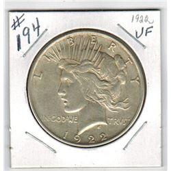 1922 US *PEACE* SILVER DOLLAR