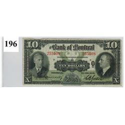 1938 BANK OF MONTREAL ($10 BANKNOTE) *SER. # 255508*