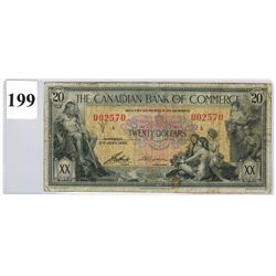 1935 CANADIAN BANK OF COMMERCE ($20 BANKNOTE) *SER. # 002570*