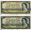 Image 1 : 2 CNDN BANK NOTES $20, (1959)