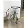Image 6 : VANITY STOOL, ART DECO & STAINLESS STEEL *ADJUSTABLE STOOL* (GOES FROM 19 TO 28")