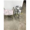 Image 7 : VANITY STOOL, ART DECO & STAINLESS STEEL *ADJUSTABLE STOOL* (GOES FROM 19 TO 28")