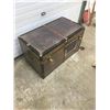 Image 7 : STEAMER TRUNK, *METAL W/TRAY & CONTENTS* FARM FRESH (BARN LANTERNS, ENAMEL WARE, LICENSE PLATES, ETC