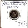 Image 1 : 1886 5 CENTS (LARGE 6) *SILVER*