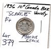 Image 1 : 1936 BAR TENT CENTS (SCARCE VARIETY) *NICE DIE CRACK*