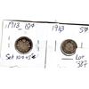 Image 1 : 1913 10 CENTS AND 1913 5 CENT PIECES *SILVER*