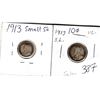 Image 2 : 1913 10 CENTS AND 1913 5 CENT PIECES *SILVER*