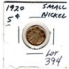 Image 1 : 1920 5 CENTS LITTLE NICKEL *EDWARD VII*