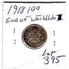 Image 1 : 1918 10 CENTS *SILVER* (WORLD WAR I ERA)