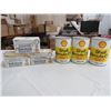 Image 1 : 3 SHELL CANS & 3 GULF OIL CHECK KITS