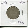 Image 1 : 1910 EDWARD 25 CENT PIECE