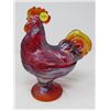 Image 1 : ROOSTER ON NEST (ROSSO CARNIVAL GLASS) *NO CHIPS/CRACKS*