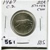 Image 1 : 1967 CNDN SILVER 25 CENT PC