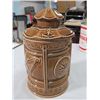 Image 4 : BROWN POTTERY COOKIE JAR & CUP AND SAUCER (FROM OCCUPIED JAPAN)